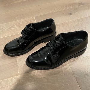 Celine Black Patent Leather Oxfords